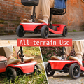 SEIZEEN 4 Wheels Mobility Scooter, Motorized Scooter for Adults Up to 330LBS, Electric Wheelchair Device with Baskets, Compact Mobile for Seniors, Red