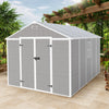 8x10FT Outdoor Shed, Extra Large Storage Shed Resin, Outside Storage for Garden Backyard, Double Doors, Double Windows, PP Splicing Floor, Heavy-duty Frame
