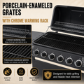 Seizeen 6 Burner Propane Gas Grill, 59000 BTU BBQ with Side Burner, 576 Sq In Cooking Area, Porcelain-Enameled Grates