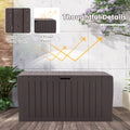75GAL Outdoor Storage Box, Seizeen Deck Box for Outside, Storage Bench w/Wheels & Padlock, All-weather Waterproof Patio Storage Container for Cushions, as Seat Max 250LBS, Espresso
