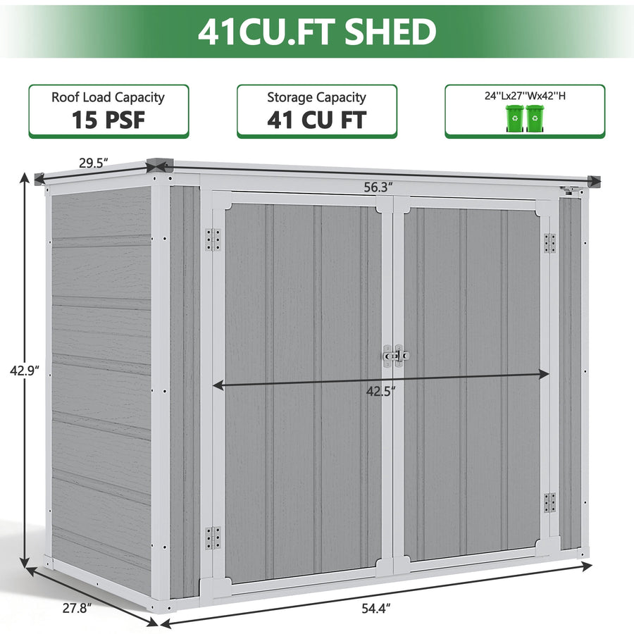 306GAL Outdoor Storage Box, 1170L Patio Deck Box and Resin Shed, Waterproof Storage Cabinet for Garden Tool Garbage Cans, 3 Doors, Quick Assembly