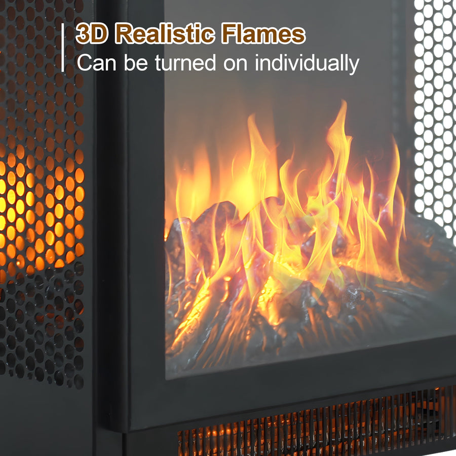 Indoor Fireplace Heater, Multifunction Electric Heater with Remote Control, 1400W Space Heater 18''H Portable for 150 sq. Ft, 4777 BTUs