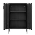 Seizeen Metal Storage Cabinet for Tool Garage Home Improvement, Storage Cabinet with Doors and Shelves Adjustable, Black