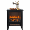 Fireplace Heater for Inside, 1400W Electric Stove Heater with Virtual Flame for Small Spaces, Indoor Use Portable Space Heater Adjustable Temperature for Home Room, 14''