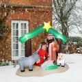 Nativity Inflatable Decoration, Seizeen Outdoor Christmas Decor with 8 Lights, Quick Assembly Pre-lit Xmas Decoration Inflatables for Door Yard Patio Party, 7FT