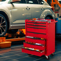 7-Drawer Rolling Tool Chest, Seizeen Metal Tool Box on Wheels, Mobile Tool Organizer Garage Storage Cabinet, Red