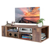 Floating TV Stand, Modern Wall Mounted TV Console for 55 inch TV, Media Console Entertainment Center with 6 Storage, Brown