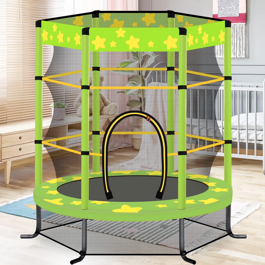 Seizeen Trampoline for Kids - 4.5FT Outdoor Trampoline with Enclosure, Round Mini Small Trampoline for Toddler Indoor Outdoor, As Christmas, Children's Day, Birthday Gifts