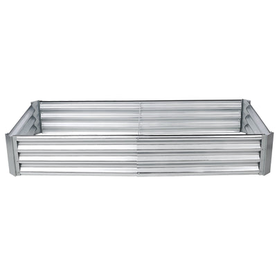 Seizeen Galvanized Planter Box, Square Metal Raised Garden Bed for Outdoor, 8 x 4 x 1Ft