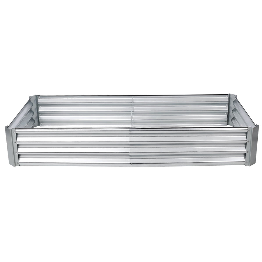 Seizeen Galvanized Planter Box, Square Metal Raised Garden Bed for Outdoor, 8 x 4 x 1Ft