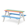 Seizeen Kids Picnic Table, Colorful Outdoor Picnic Table & Bench Set for Kids Toddlers, Kids Activity Sensory Table Set