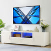 Modern TV Stand, White TV Table Stand With Led Backlight, Media Console Cabinet with Door and