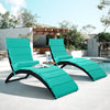 Seizeen Rattan Chaise Lounge Outdoor, Patio Lounge Chair 6-Position Adjustable, Poolside Sun Recliner Cushioned, Blue