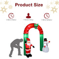 Lighted Christmas Decoration for Outdoor, Seizeen Inflatable Santa & Snowman Arch with 7 Lights, Quick Assembly Patio Yard Party Pre-lit Xmas Decoration, 8FT Tall
