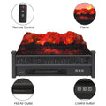 Seizeen 20'' Electric Fireplace Insert, 1400W Fireplace Log Set Heater with 3D Realistic Flame, Remote Control, Adjustable Thermostat, 1-9H Timer