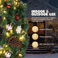 Seizeen Lighted Christmas Trees Set, 2 Packs 4' Pre-Lit Christmas Trees 20" Wreath and 9' Garland, Indoor Outdoor Artificial Xmas Tree with 10 Light Modes for Gate Fireplace Decor, 4 Pcs, White