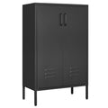 Seizeen Metal Storage Cabinet for Tool Garage Home Improvement, Storage Cabinet with Doors and Shelves Adjustable, Black