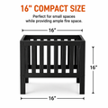 16 Inch Square Fire Pit, Portable Outdoor Wood Burning Firepit with Slatted Steel Panels, Compact Backyard Fireplace Fire Pit Bowl for Patio, Camping, Beach, Garden & Outdoor Gatherings