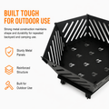 Seizeen Fire Pit for Outside, 22.5 Inch Portable Hexagon Fire Pit with Travel Bag — Smokeless Patented Design Outdoor Wood Burning Fire Pit for Camping, Backyard, Patio, Bonfire, Picnic and BBQ, Diagonal Hollow Style