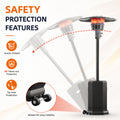 Patio Heaters for Outdoor Use, Propane Heaters w/ 12' Heating Radius, 50000 BTU Heavy Duty Heater w/ Overheating Protection System, Stainless Steel Flame Heater w/ Wheels, Gray
