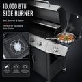 Seizeen 4 Burner Gas Grill with Side Burner, 50,000 BTU Stainless Steel BBQ Grill with Side Shelf, Tank Hook, Towel Rack & Bottle Opener, Outdoor Patio Propane Grill for Backyard, Camping