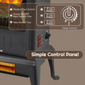 1500W Electric Heaters for Home, Seizeen 22"H Compact Electric Fireplace Space Heater, 19-Level Temperature Control System, ETL Certified, Overheating Safety Protection, Virtual Flame