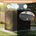 Seizeen Shed & Outdoor Storage, 6x4FT Metal Storage Shed for Tools, All-Weather Galvanized Garden Shed with Sloped Top, Backyard Patio Lawn Walk-In Shed, Black