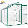 Outdoor Greenhouse, Seizeen Polycarbonate Walk-in Green house w/Aluminum Farm, Heavy Duty Garden Greenhouse with Window & Sliding Door, 8x6FT Large Size