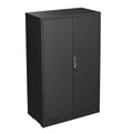 47" Metal Cabinet, Seizeen Garage Storage Cabinet with Adjustable Shelves, Pegboard and Hooks, Wall-Mountable Steel Cabinet for Workshop, Warehouse and Utility Room