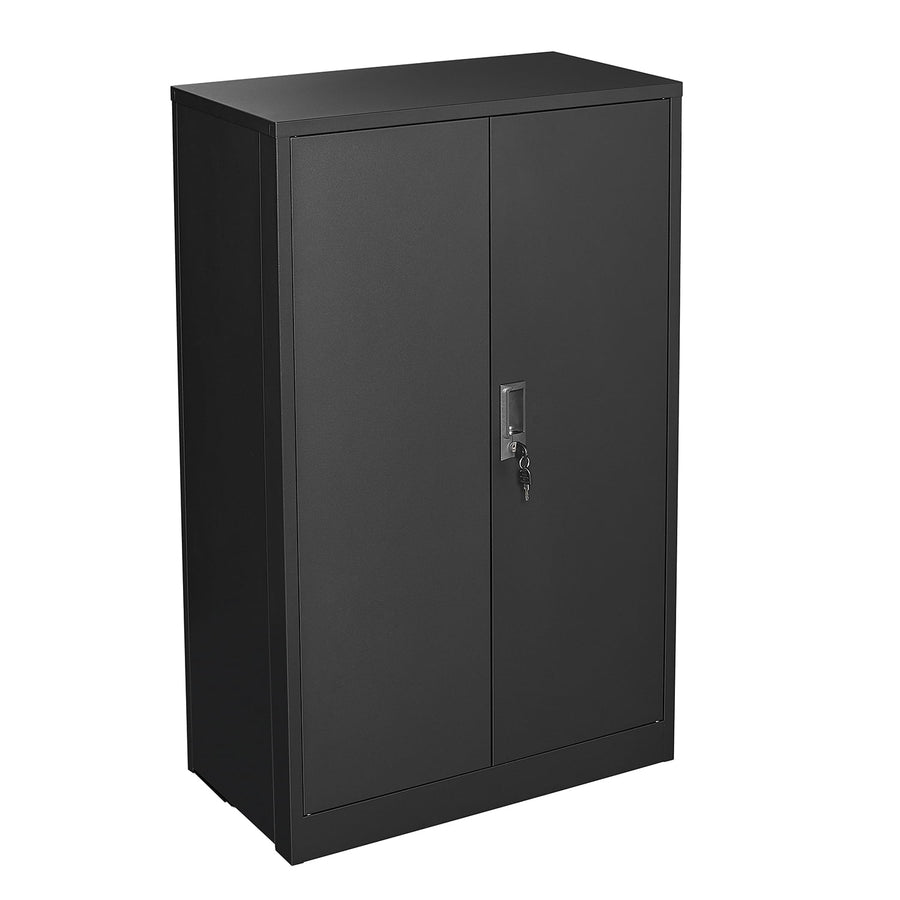 47" Metal Cabinet, Seizeen Garage Storage Cabinet with Adjustable Shelves, Pegboard and Hooks, Wall-Mountable Steel Cabinet for Workshop, Warehouse and Utility Room