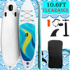 Seizeen 10.6FT Inflatable Paddle Board, Adult Teen Stand Up Paddle Board with Wide Non-Slip Deck, Backpack, Leash, Adjustable Paddle, Pump, Bottom Fin, SUP Board Accessories Up to 297LBS, Lake Blue