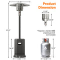 Seizeen Patio Heater for Outdoor Use, 50000BTU Outdoor Propane Umbrella Heater with Automatic Shutdown Protection, Portable Design on Wheels for Porch Poolside Rattan Furniture, MAX 300sq.ft