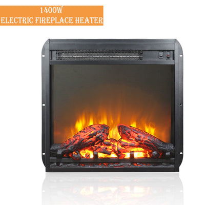 Seizeen 18'' Electric Fireplace Insert, Freestanding Fireplace Heater for Inside with Log Set Flame, 1400W Electric Heater Heat up to 400 Sq. ft. 64¨H-82¨H Adjustable