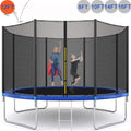 Seizeen Trampoline for Kids 12 ft - All-Weather Round Trampoline W/ Enclosure Net, Large Trampoline with Strong Supports for 6-8 Kids