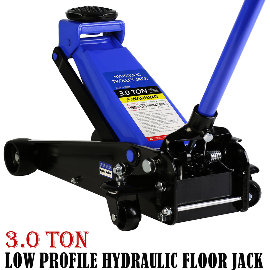 Seizeen Floor Jack 3 Ton, Low Profile Jack Quick Lift Pump 5.1" - 20", Hydraulic Trolley Jack with 45" Extended Handle and Rubber Saddle, Heavy-Duty Steel Car Jack Lift, 6600LBS