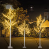 Seizeen 3 Pack Lighted Christmas Trees, Pre-Lit Artificial Birch Trees IP44 Waterproof, 4¡¯ 5¡¯ 6¡¯ Warm Lighted Tree for Holiday Home Decoration