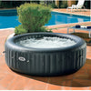 Outdoor Inflatable Hot Tub, 4-Person Portable Hot Tub with Mat, Round Home Spa Bathtub w/Storage Bag, 73in