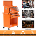 8-Drawer Tool Box on wheels, 2-IN-1 Rolling Tool Chest & Cabinet Large Capacity with , Lockable Tool Organizer for Garage Workshop Warehouse, Hidden Double Tool Box