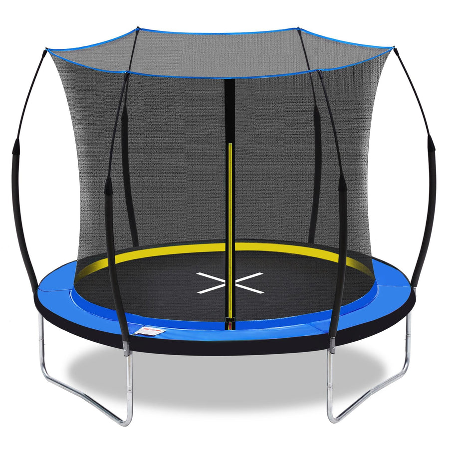 6FT Trampoline for Kids, Round Trampoline with Enclosure Net, Safety Upgraded Trampoline with Elastic Ropes & High Toughness Fiberglass Pole, Zipper Seamless Mat