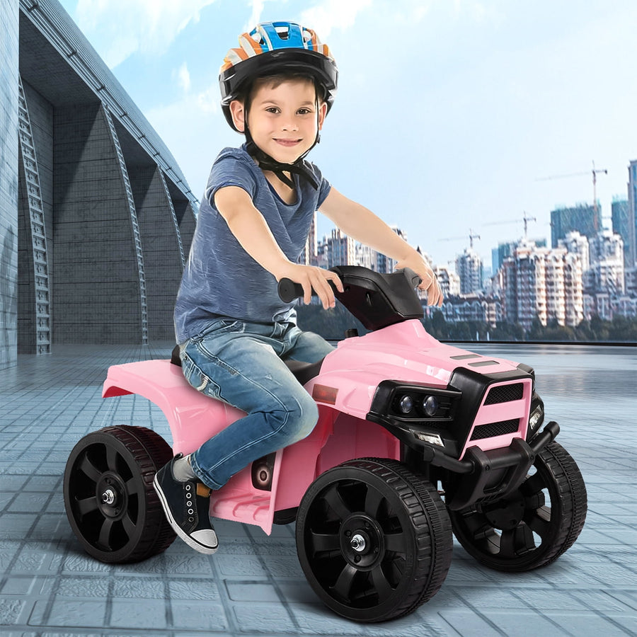 6V Ride On Car, Seizeen Electric ATV for Kids, Pink Battery 4 Wheeler Quad Bike, Kids Ride On Toy As Gift for Boys/Girls