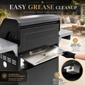 Seizeen Gas Grill with Side Burner, 51,000 BTU Outdoor BBQ Grill w/Porcelain-Enameled Cast Iron Grates, 4-Burner Portable Propane Grill on Wheelsfor Patio Backyard