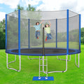 Trampoline for Adults & Kids - 12FT All-Weather Trampoline W/ Thickened Enclosure Net and Spring Pad, Outdoor Round Trampolines with Steel Support & Ladder, Large Trampoline Bears 6-8 Kids