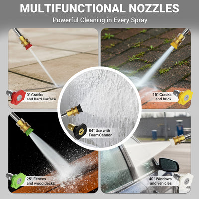 4000PSI Gas Pressure Washer, 2.6GPM Gas Powered High Pressure Washer with 210CC Engine, 5 Adjustable Nozzles, Onboard Soap Tank, Spray Gun and Wand