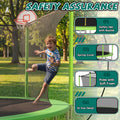 16FT Kids Trampoline with Hoop - Outdoor Trampoline W/Enclosure Net & Ladder, XXL Round Trampolines with Steel Support, Max Weight Capacity 1320LBS
