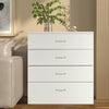 Modern Wooden 4 Drawers Dresser, Under Desk File Cabinet Storage Drawer, Bedside Nightstand for Bedroom Living Room, White