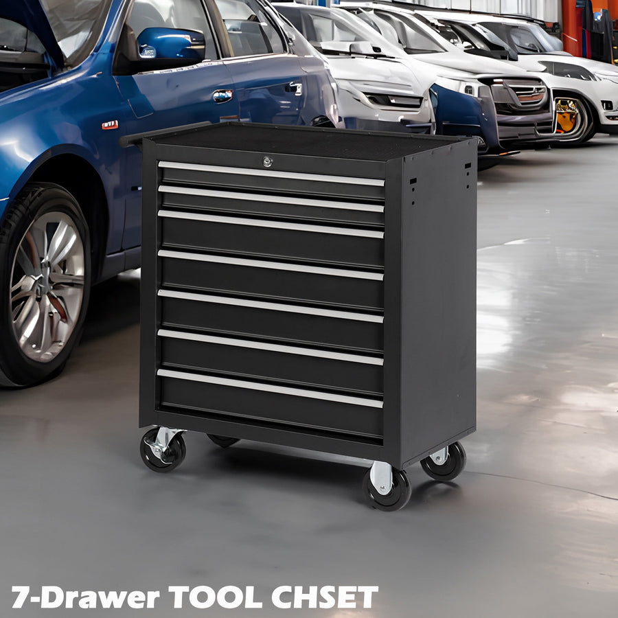 7-Drawer Rolling Tool Box, Multifunctional Tool Chest Garage Tool Storage, Metal Tool Cart Organizer on Wheels, 450LBS Weight Capacity