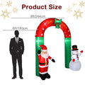 Lighted Christmas Decoration for Outdoor, Seizeen Inflatable Santa & Snowman Arch with 7 Lights, Quick Assembly Patio Yard Party Pre-lit Xmas Decoration, 8FT Tall