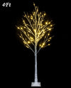 White Outdoor Lighted Tree, 4FT Christmas Tree for Indoor with 48 LED Lamps,Sectional Lighted Birch Tree Decor Home Wedding Party, Thanksgiving Halloween