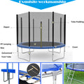 Seizeen Trampoline for Kids 12 ft - All-Weather Round Trampoline W/ Enclosure Net, Large Trampoline with Strong Supports for 6-8 Kids