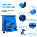 Seizeen Rolling Tool Box with Wheels, Metal 5 Drawers Tool Chest, Garage Tool Storage Cabinet with Ball Bearing Slides, Locking Casters, Side Handle & Worktop for Workshop Organizer